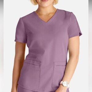 Cherokee Scrubs Pink Scrubs (Top + Flare Pants Petite)